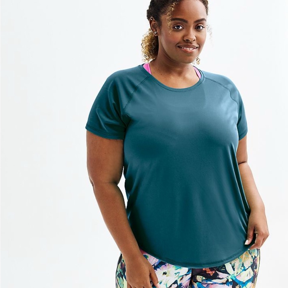 Tek Gear Dry Tek Teal Short Sleeve Active Tee 1X